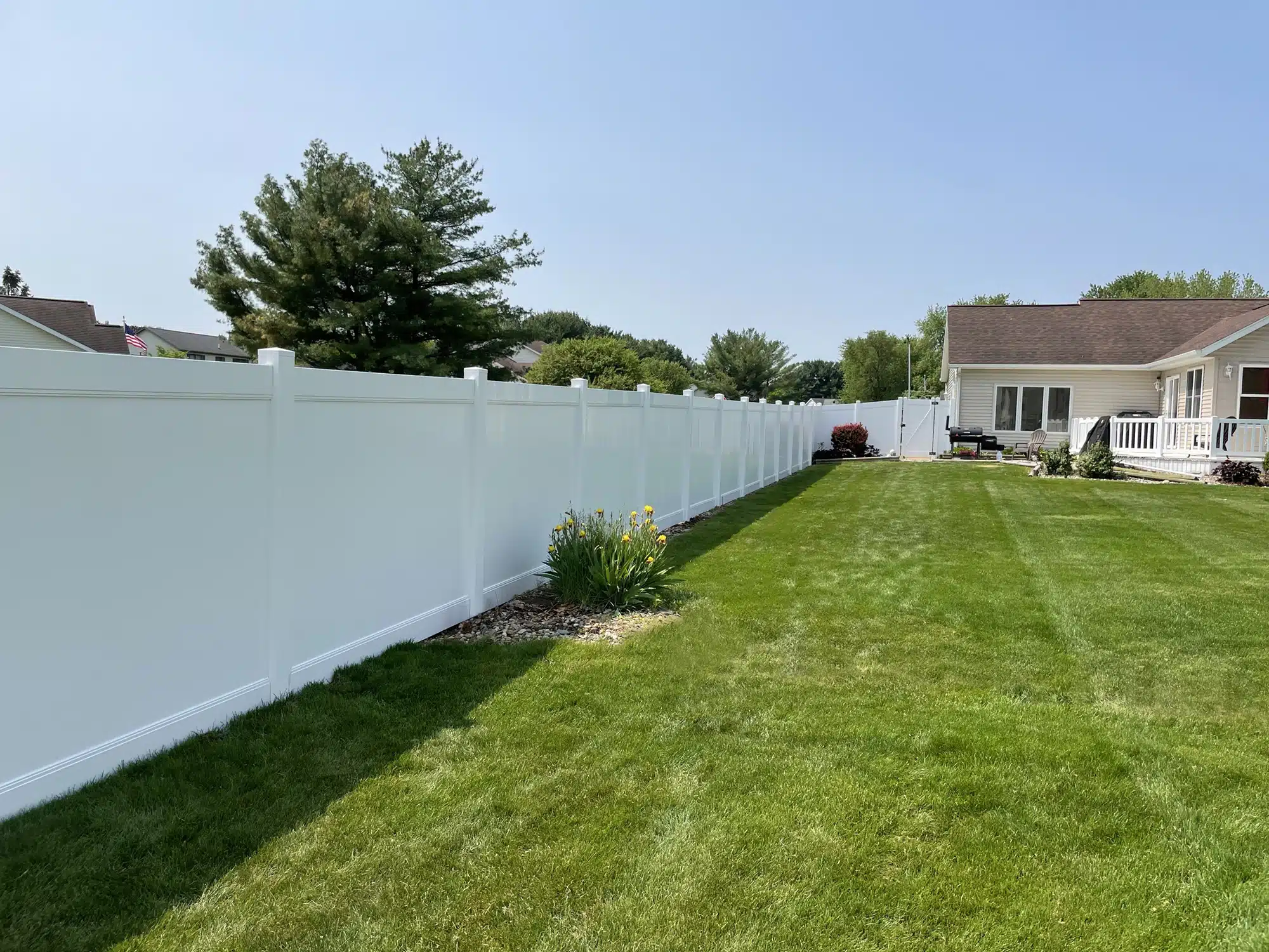 Vinyl Fencing installed in a michiana yard